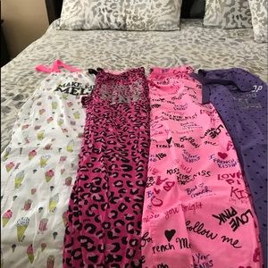 Bundle: (4) pair PINK pajama bottoms